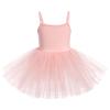 AFAVOM Ballet Leotards for Girls Toddler Sequin Flower Camisole Ballet Dance Dress Tulle Tutu Skirted Leotard Ballet Outfit for Kids Shiny Ballerina Costume Dancewear Pink 5-6 Years view 2