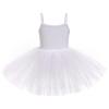 AFAVOM Ballet Leotards for Girls Toddler Sequin Flower Camisole Ballet Dance Dress Tulle Tutu Skirted Leotard Ballet Outfit for Kids Shiny Ballerina Costume Dancewear White 3-4 Years view 2