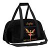Black Dance Bag for Gilrs Personalized Kids Ballet Tote Bag Girls Duffel Bags for Dancing Small Dance Bags for Teens Orange Dancers Bag view 3