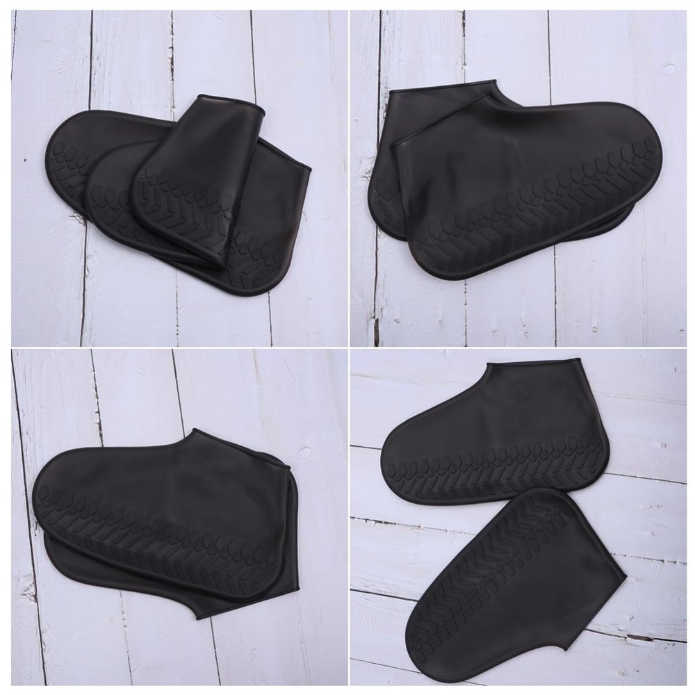 BUTIFULSIC Waterproof Rain Shoes Covers for Men Shoe Covers Full-size Edging Elastic Top Non-slip Sole Easy to Roll up