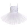AFAVOM Ballet Leotards for Girls Toddler Sequin Flower Camisole Ballet Dance Dress Tulle Tutu Skirted Leotard Ballet Outfit for Kids Shiny Ballerina Costume Dancewear White 5-6 Years view 1