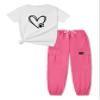 ARTMINE Girls 2-Piece Clothing Sets Sleeve Printed T-shirt+Casual Drawstring Elastic Waist Cargo Pants, US 13-14 Years = Tag 170 view 1