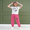 ARTMINE Girls 2-Piece Clothing Sets Sleeve Printed T-shirt+Casual Drawstring Elastic Waist Cargo Pants, US 13-14 Years = Tag 170 view 3