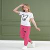 ARTMINE Girls 2-Piece Clothing Sets Sleeve Printed T-shirt+Casual Drawstring Elastic Waist Cargo Pants, US 13-14 Years = Tag 170 view 4