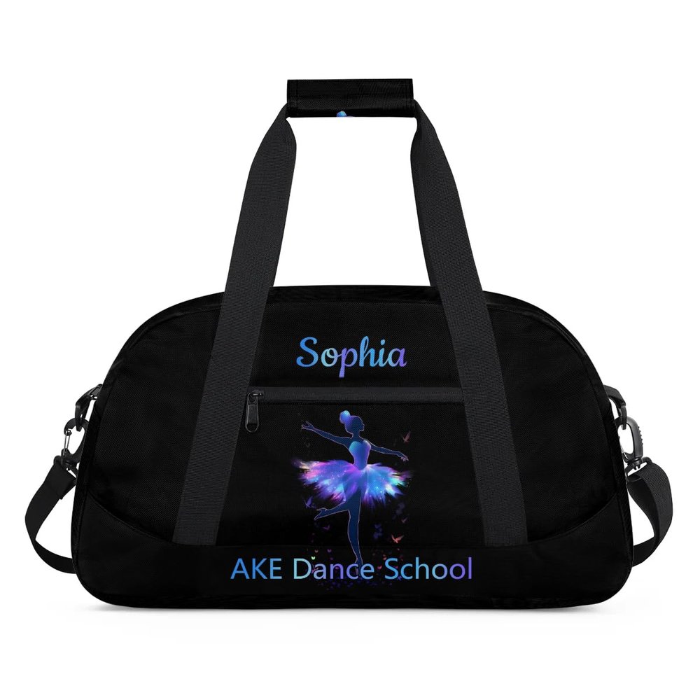 Custom Dance-Duffel-Bag for Girls 7-9 Small Kids Gym-Bag with-Name Overnight Travel Weekend Luggage Bag for Dancers Dance-Tote-Bag with Dancing Team Name