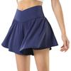 Maxbee Womens Tennis Skirt with Pockets Crossover High Waisted Athletic Shorts Golf Skorts Flowy Running Workout Shorts Navy Blue view 1
