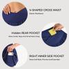 Maxbee Womens Tennis Skirt with Pockets Crossover High Waisted Athletic Shorts Golf Skorts Flowy Running Workout Shorts Navy Blue view 3