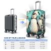 YKEBDFW Travel Luggage Cover Elastic Washable Suitcase Cover Protector Fashion Stretch Cute Penguins Baggage Covers Dustproof Suitcase Sleeve Fits 18-32 Inch Luggage XL, Black, X-Large view 2
