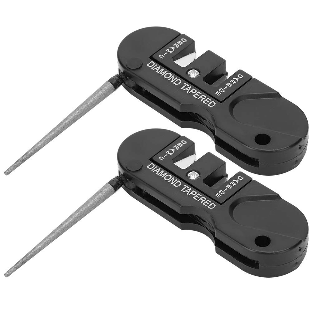 QANYEGN 2Pcs Pocket Knife Sharpener, Outdoor EDC Diamond Sharpening Rod, Tapered Rod Knife Sharpener for Hunting, Camping, Fishing