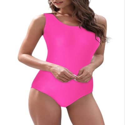 American Trends One Piece Swimsuit Women Modest Bathing Suit Teen Girls Swim Suit Full Coverage Swimsuit Long Torso Criss Cross Back Hot Pink L