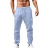 ZHUER Mens Linen Pants 2025 Summer Lightweight Yoga Beach Pants Comfy Loose Casual Elastic Waist Baggy Trousers with Pockets view 1