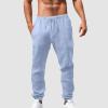 ZHUER Mens Linen Pants 2025 Summer Lightweight Yoga Beach Pants Comfy Loose Casual Elastic Waist Baggy Trousers with Pockets view 2