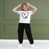 ARTMINE Girls 2-Piece Clothing Sets Sleeve Printed T-shirt+Casual Drawstring Elastic Waist Cargo Pants, US 11-12 Years = Tag 160 view 3