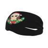 Cute Hedgehog and Christmas Wreath Headbands for Women Men Sports Headband Outdoor Interior Breathable Sports Wicking Hair Ties Leisure Hair Bands view 1