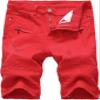 Men's Summer Casual Denim Shorts Ripped Distressed Knee Length Jean Shorts Fashion Short Jeans with Hole (Red 1,28) view 1