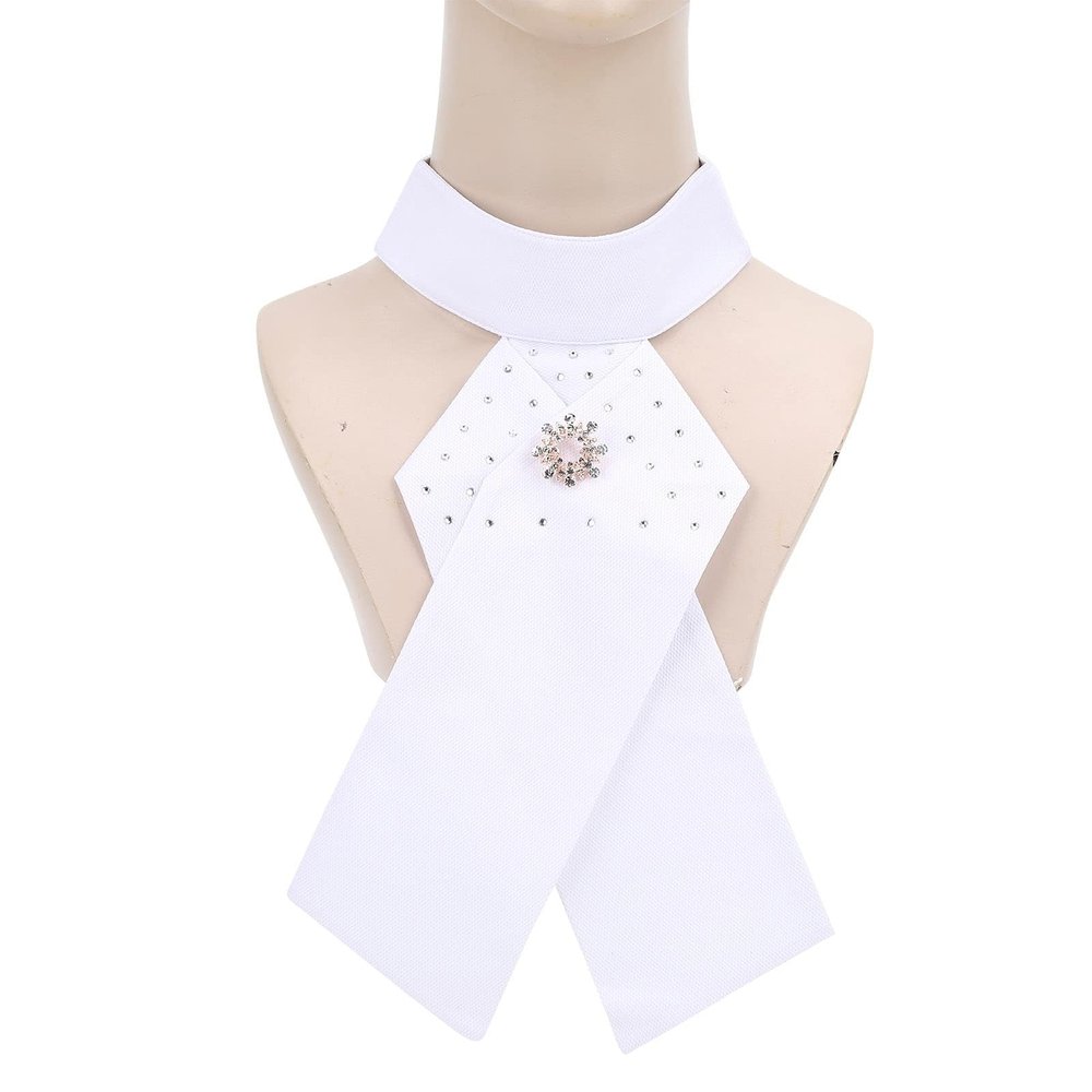 XHTLLO Equestrian Pre-Tied Stock Tie with Brooch, for Horse Riding Adults Cotton Neckwear