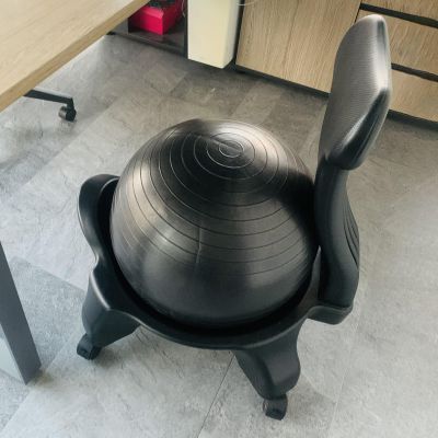 EXCLURA Yoga Ball Chair Seat for Office Chair, Heavy People Stability Ergonomic Chair for Adults, Birthing Ball Chair for Pregnancy, Improve Balance