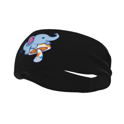 Elephant Climbing on Mushrooms Headbands for Women Men Sports Headband Outdoor Interior Breathable Sports Wicking Hair Ties Leisure Hair Bands