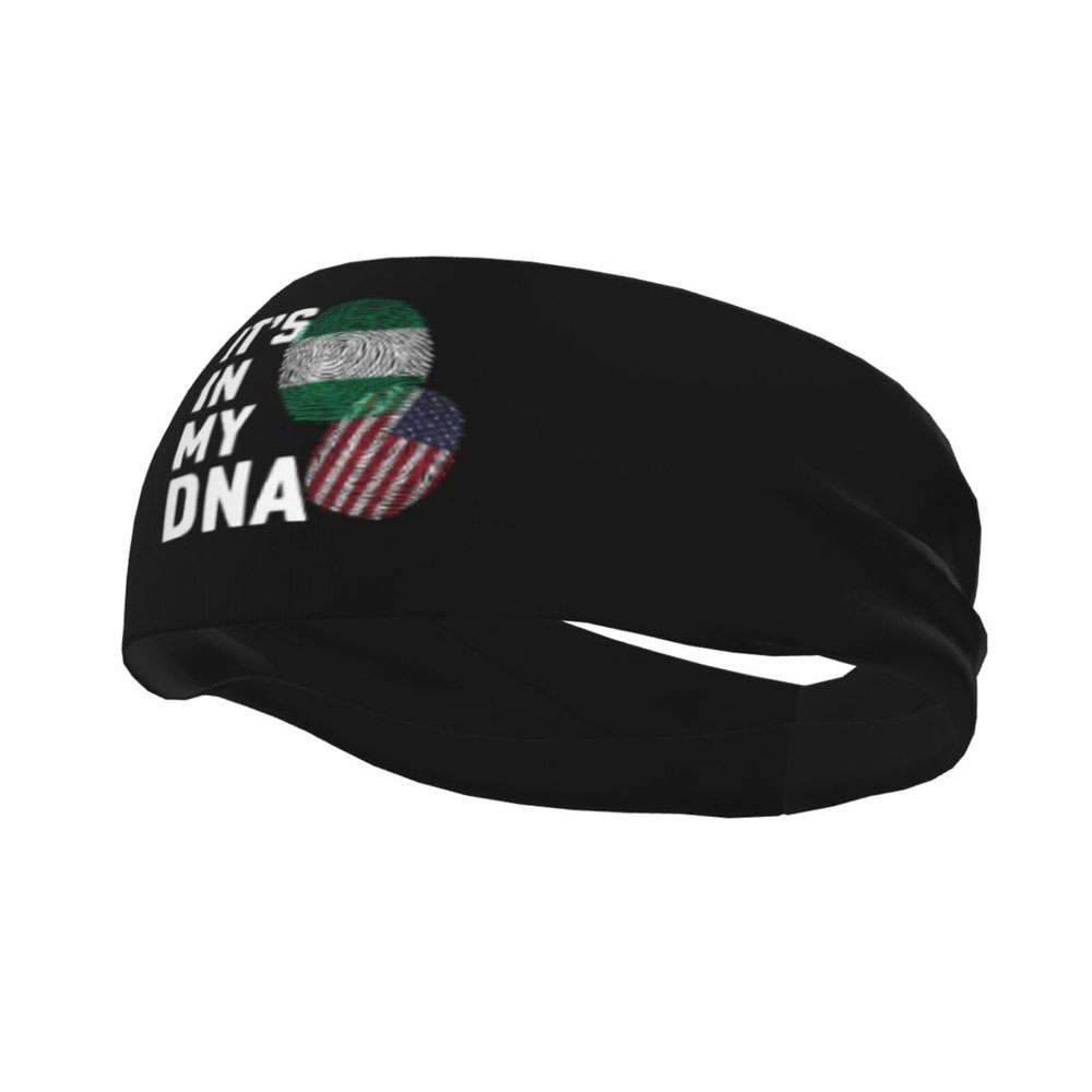 Nigeria It's in My DNA Headbands for Women Men Sports Headband Outdoor Interior Breathable Sports Wicking Hair Ties Leisure Hair Bands