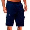 SWJGLITTR Mens Elastic Waist Cargo Shorts Lightweight Cotton Hiking Short Pant Outdoor 3/4 Relaxed Fit Long Short (Dark Blue,3X-Large) view 1