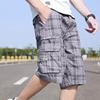 Men's Plaid Cargo Shorts Lightweight Multi Pocket Casual Short Pants Summer Outdoor Loose Shorts No Belt (Grey,29) view 3