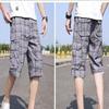 Men's Plaid Cargo Shorts Lightweight Multi Pocket Casual Short Pants Summer Outdoor Loose Shorts No Belt (Grey,29) view 4