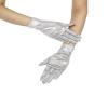 Goiruiya Shiny Metallic Spandex Short Gloves Adult Unisex Glitter Sparkle Opera Gloves for Cosplay Party Hallowmas Costumes White view 1