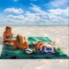 Beach Blanket Waterproof Sandproof Beach Mat,Green Aurora and Iceland Iceburgs View Picnic Blankets with Sand Pockets&Stakes,Minimalist Nature Landscape Outdoor Pad for Seaside,Camping,108x84IN view 2