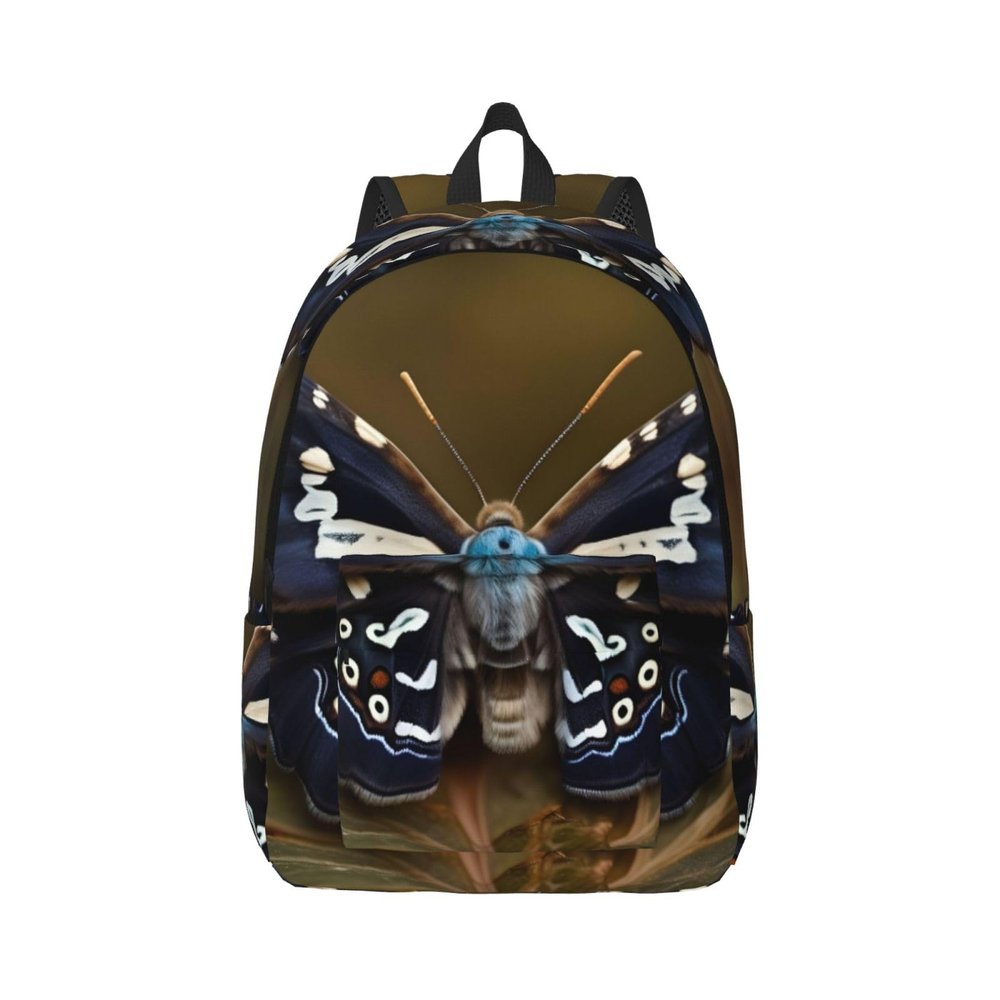 WURTON Beautiful Moth Wings Print Unisex Canvas Bag Canvas Shoulder Pouch Pack Lightweight Backpack For Woman Lady