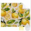 Beach Blanket Waterproof Sandproof Beach Mat, Summer Watercolor Lemon Painting Picnic Blankets with Sand Pockets and Stakes, Farm Yellow Fruit on Burlap Outdoor Pad for Seaside,Travel,Camping,83x79IN view 1