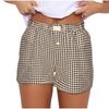 Y2K Lounge Shorts for Women Gingham Boxer Shorts Cute Soft Elastic Low Waist Boxers Plaid Print Button Shorts 2024 view 1