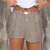 Y2K Lounge Shorts for Women Gingham Boxer Shorts Cute Soft Elastic Low Waist Boxers Plaid Print Button Shorts 2024 view 2