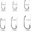 100pcs Bait Holder Fishing Hooks High Carbon Steel Black Nickel with 2 Barbs Fish Hooks Walleye Rig Live Bait Hooks Size: 1#-12# (12#-100pcs) view 2