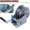 Boat Trailer Winch 3000lbs Hand Winch Heavy Duty Hook with 25m/82ft Black Strap Hand Crank Ratchet Winch & Ratio 4:1/8:1 Gear 2 Speed Switchable 2 Way for Boat Trailer Marine Truck ATV ( Color : Silve view 4