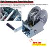 Boat Trailer Winch 3000lbs Hand Winch Heavy Duty Hook with 25m/82ft Black Strap Hand Crank Ratchet Winch & Ratio 4:1/8:1 Gear 2 Speed Switchable 2 Way for Boat Trailer Marine Truck ATV ( Color : Silve view 3