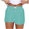 Women Gingham Boxer Shorts 2024 Fashion Y2k Cute Stripes Plaid Button Elastic Waist Lounge Boxers Summer Comfy Shorts view 1