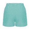 Women Gingham Boxer Shorts 2024 Fashion Y2k Cute Stripes Plaid Button Elastic Waist Lounge Boxers Summer Comfy Shorts view 4