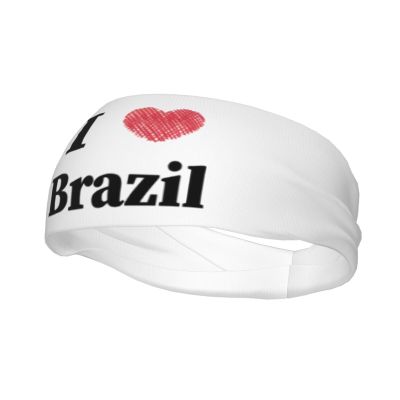 I Love Brazil Headbands for Women Men Sports Headband Outdoor Interior Breathable Sports Wicking Hair Ties Leisure Hair Bands