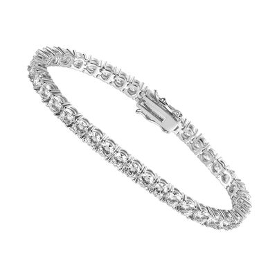 LGYIC Tennis Bracelet for Women|4MM Cubic Zirconia|18k White Gold Plated Bracelets|4-Prong-Setting CZ|Size 6.5 Inches