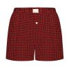 Women Gingham Boxer Shorts 2024 Fashion Y2k Cute Stripes Plaid Button Elastic Waist Lounge Boxers Summer Comfy Shorts view 3