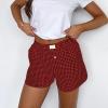 Women Gingham Boxer Shorts 2024 Fashion Y2k Cute Stripes Plaid Button Elastic Waist Lounge Boxers Summer Comfy Shorts view 4