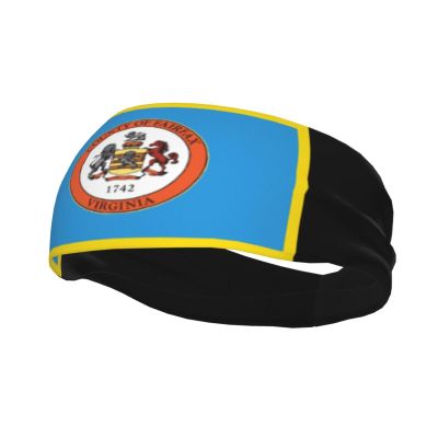 Flag of Fairfax County, Virginia Headbands for Women Men Sports Headband Outdoor Interior Breathable Sports Wicking Hair Ties Leisure Hair Bands