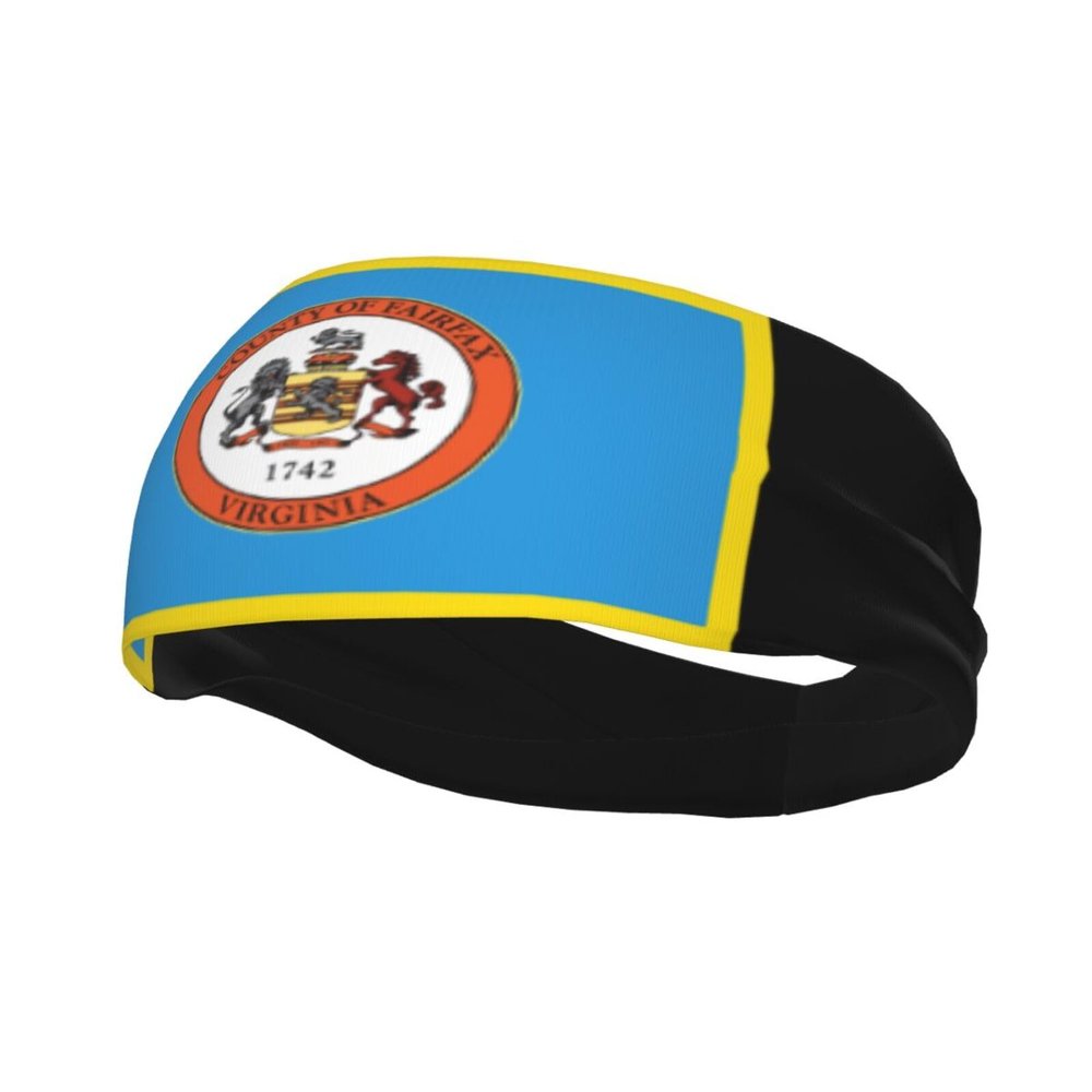 Flag of Fairfax County, Virginia Headbands for Women Men Sports Headband Outdoor Interior Breathable Sports Wicking Hair Ties Leisure Hair Bands