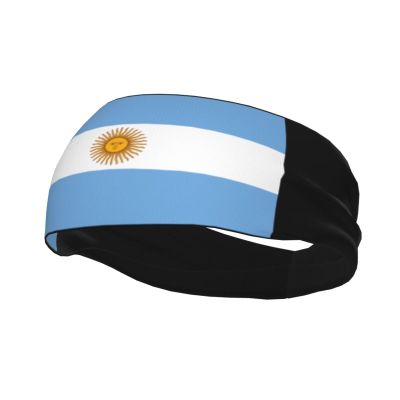 Flag of Argentina Headbands for Women Men Sports Headband Outdoor Interior Breathable Sports Wicking Hair Ties Leisure Hair Bands