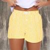 Y2K Lounge Shorts for Women Gingham Boxer Shorts Cute Soft Elastic Low Waist Boxers Plaid Print Button Shorts 2024 view 2