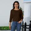 3/4 Sleeve Tops for Women Solid Summer Casual Crewneck T Shirts Dressy Loose Fit Fashion Blouses Spring Trendy Elegant Comfy Tunics or Tops to Wear with Leggings 3/4 Sleeve Shirts for Women 2025 view 3