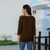 3/4 Sleeve Tops for Women Solid Summer Casual Crewneck T Shirts Dressy Loose Fit Fashion Blouses Spring Trendy Elegant Comfy Tunics or Tops to Wear with Leggings 3/4 Sleeve Shirts for Women 2025 view 4