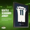 Sporticulture NFL American Football Seattle Seahawks - Jaxon Smith-Njigba Jersey Print Framed Wall Art Picture Poster for Boys Bedroom and Man Cave Decor - Ready to Hang, White 19.5" x 25", Medium view 2