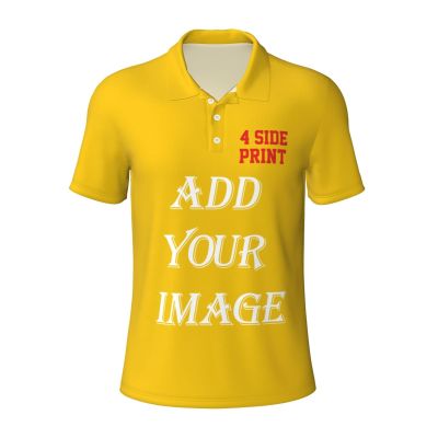 NineFit Basics Custom Polo Shirt for Men Customized Polo Shirts with Logo Text Photo Design Your own Gold Large