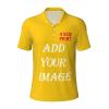 NineFit Basics Custom Polo Shirt for Men Customized Polo Shirts with Logo Text Photo Design Your own Gold Large view 1